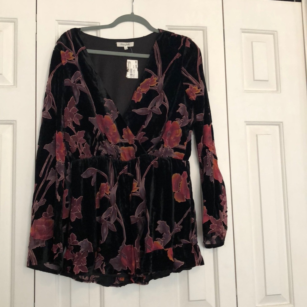 Velvet Floral Romper